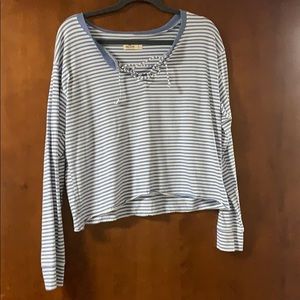 Hollister Striped Front Tied Tee